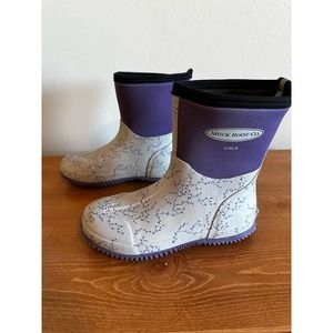 Muck Boot Co Scrub Pull-On Waterproof Purple Flower Vine Boots Women Size 6\6.5
